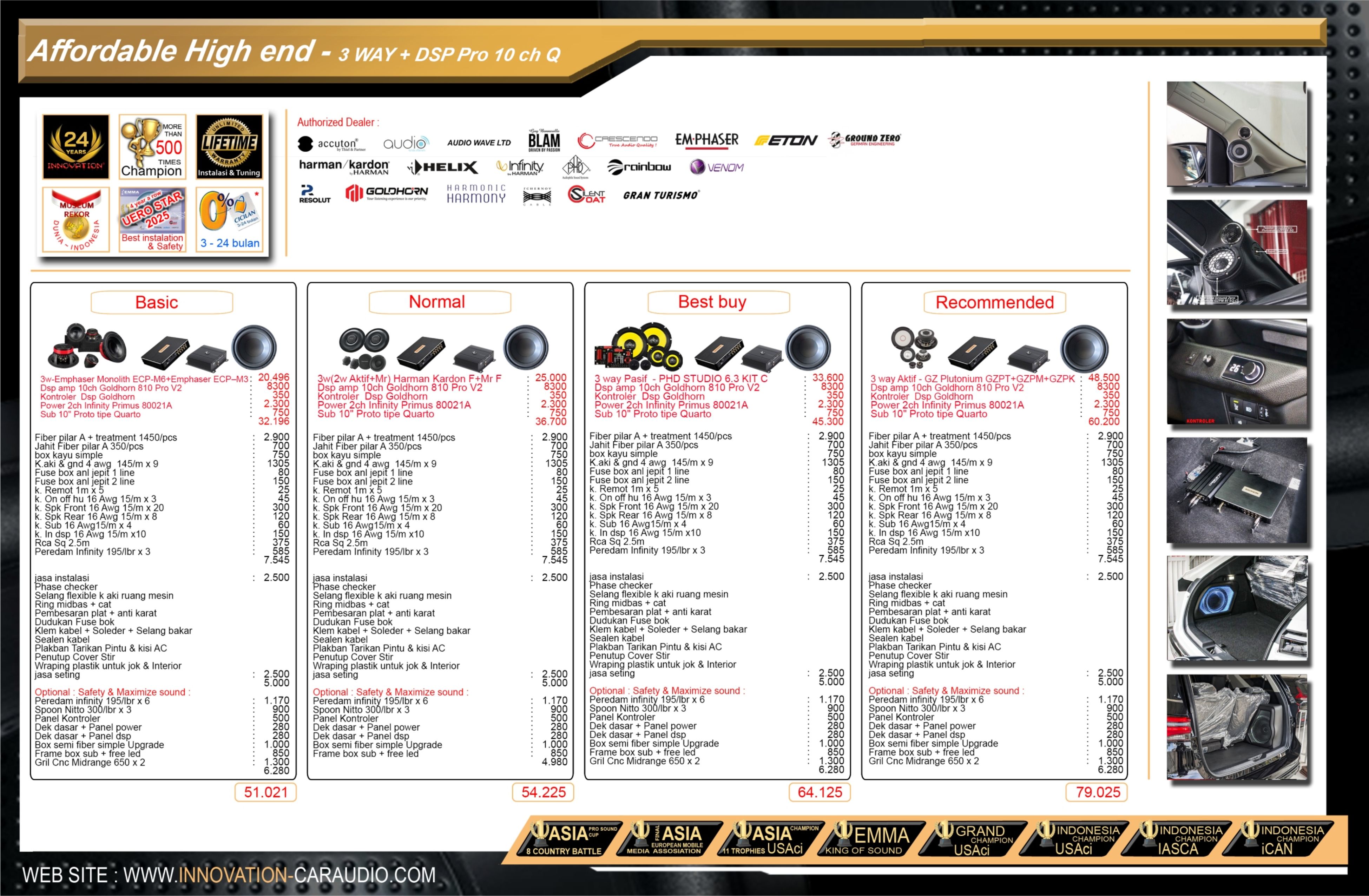 Paket audio mobil 3 Way Subwoofer Quarto 10" (Bagasi) Affordable High End Innovation Car Audio Jakarta