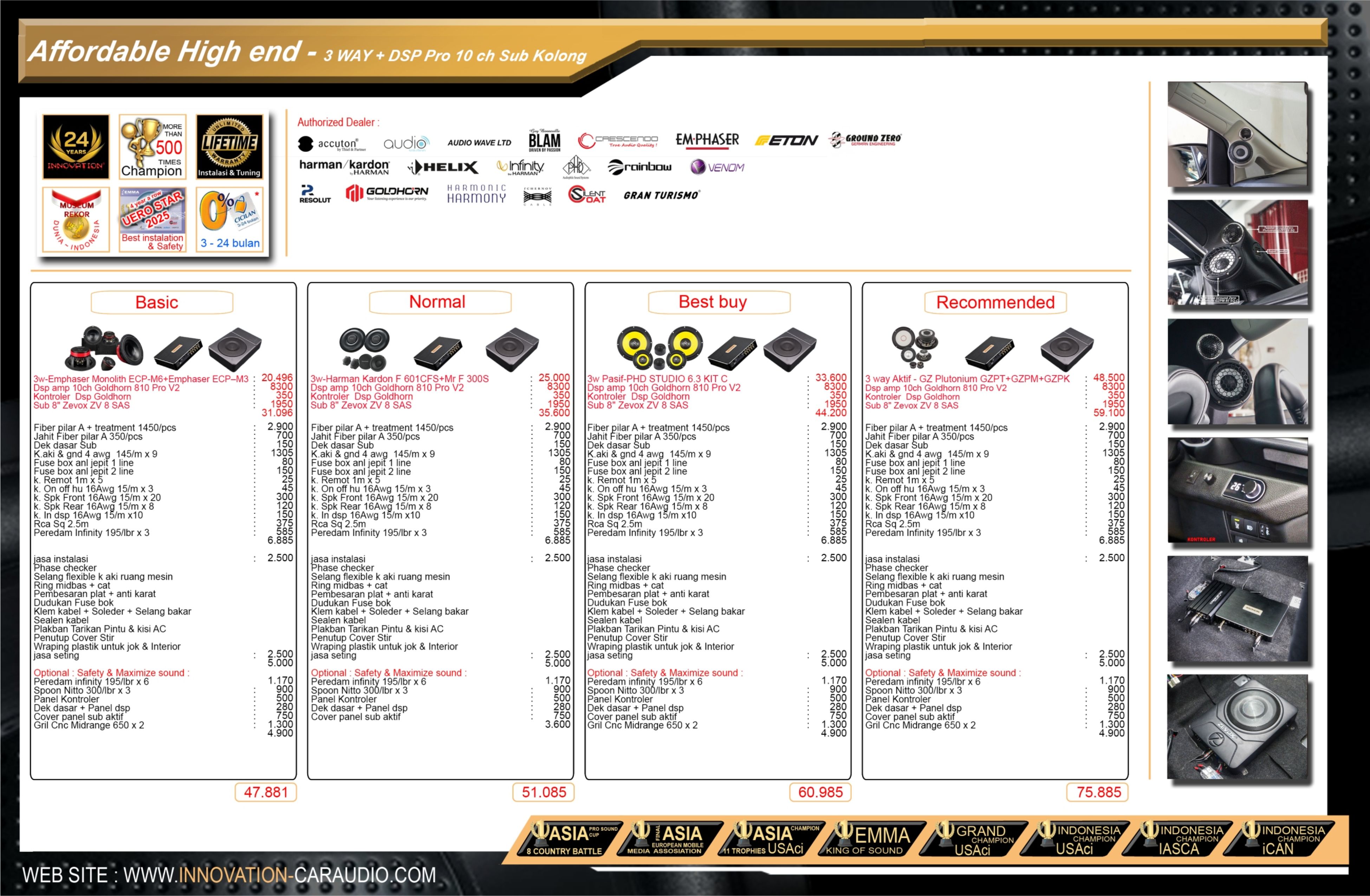 Paket audio mobil 3 Way Subwoofer Bawah Jok Affordable High End Innovation Car Audio Jakarta